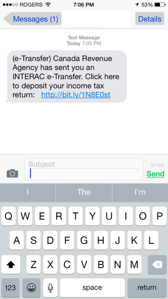 CRA Text Message